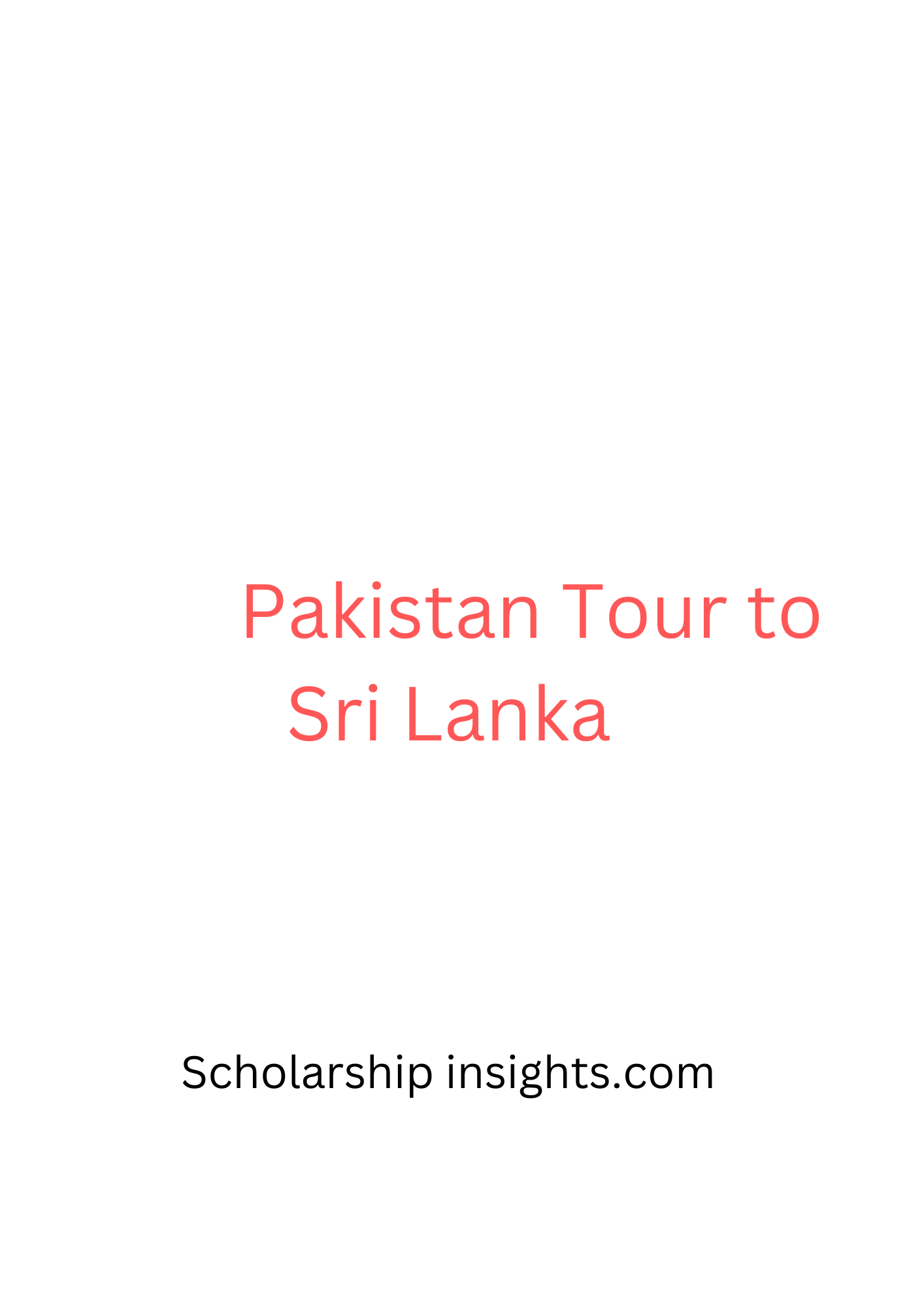 Pakistan tour to Sri Lanka